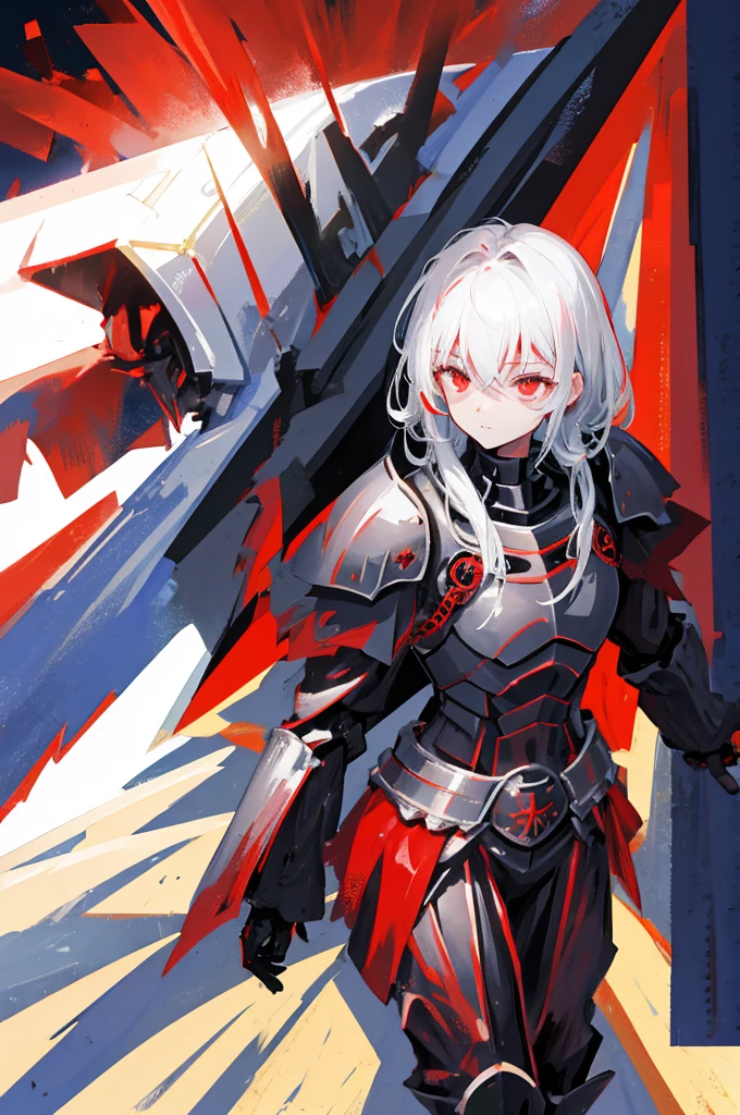 armored male knight, medieval ages, red eyes, intimidating, nighttime