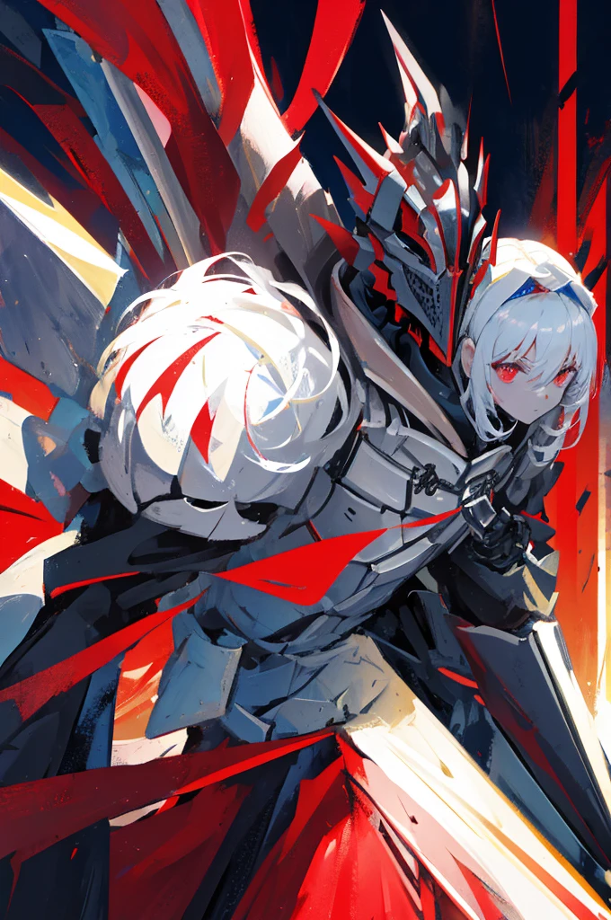 medieval male knight with a helmet on, red eyes, intimidating, nighttime