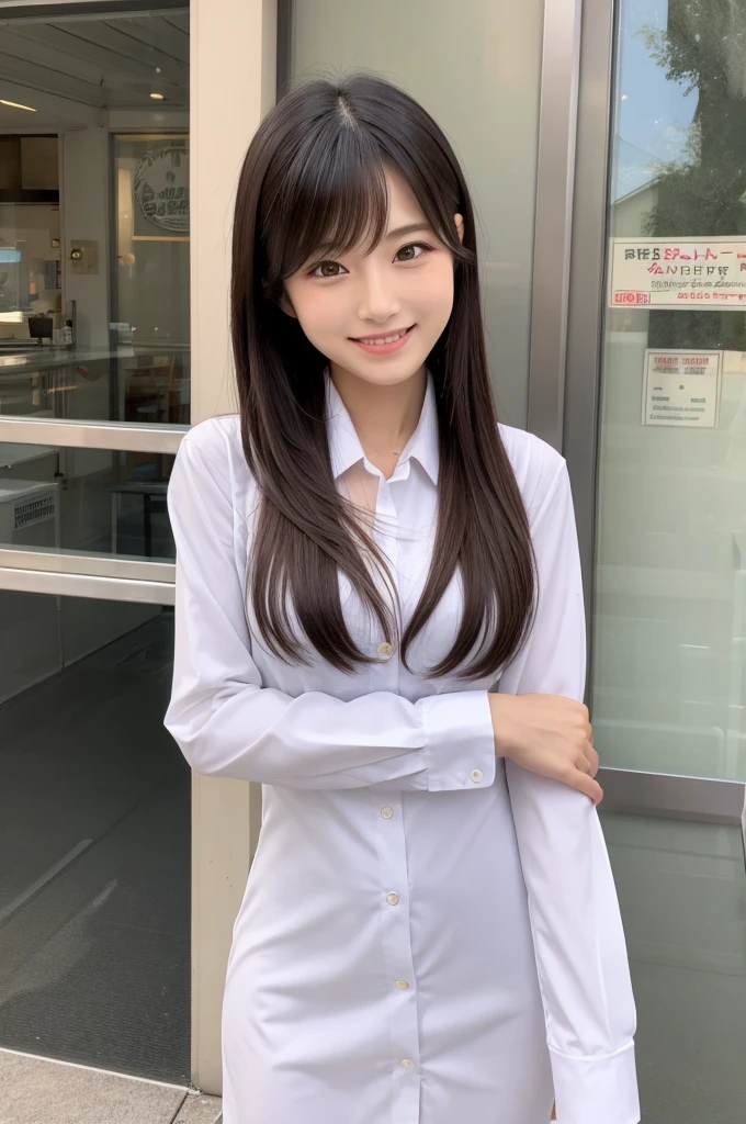 Real Japanese smile Upper Body Dress shirt one's home Aunt