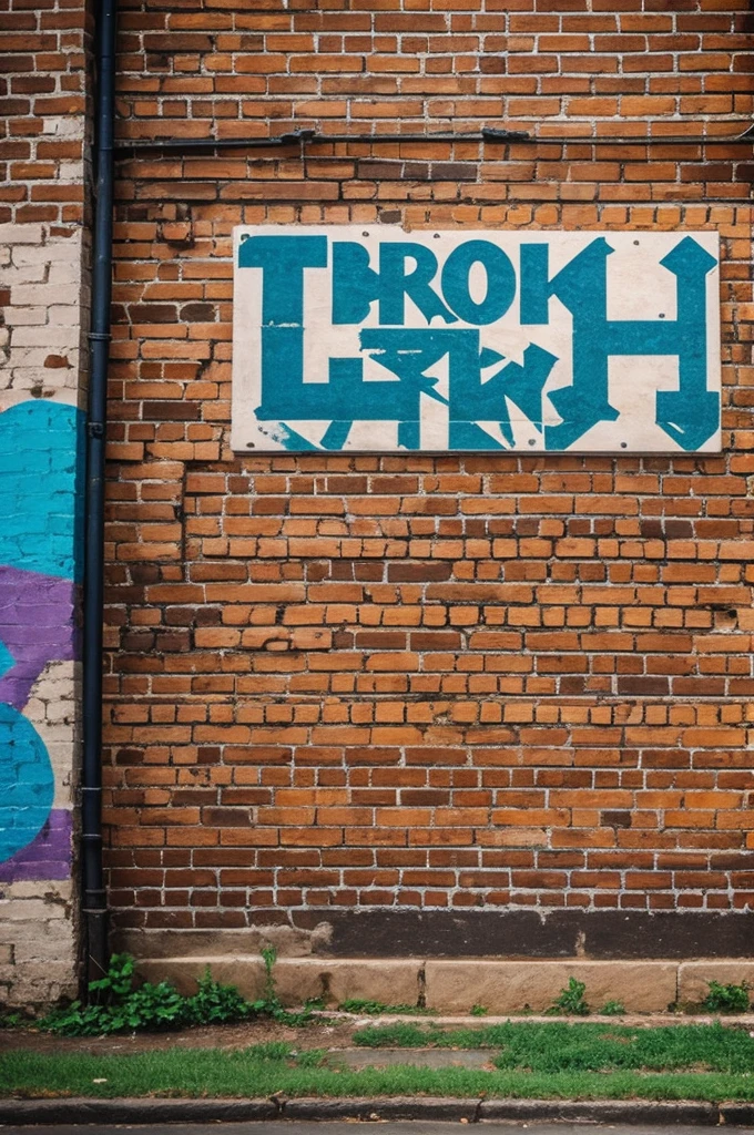 Brick wall with street graffiti