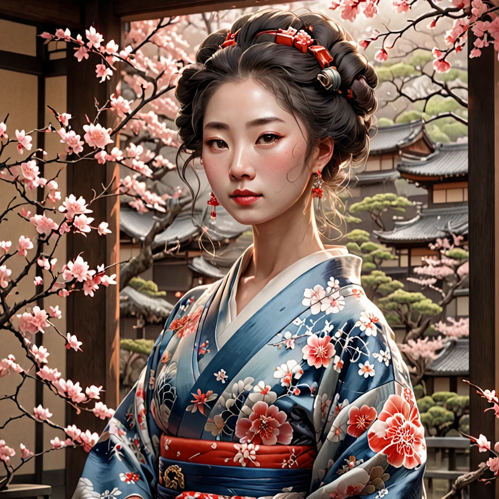 Highest quality，masterpiece，Ultra-high resolution, Very detailed, 8K,Apparition,Horrific morphology,A woman in a kimono from the Edo period with an extremely long neck