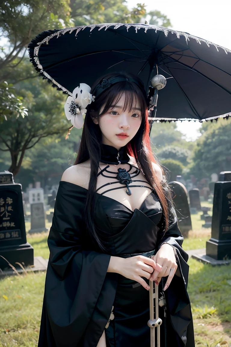 arafed woman in a skeleton costume with a hat on her head, hone onna skeleton geisha, skeleton girl, xue han, goddess of death, goddess of death in a graveyard, inspired by Xie Huan, eerie art style, saint skeleton queen, lulu chen, halloween art style, jingna zhang, wenfei ye, 2 d cg