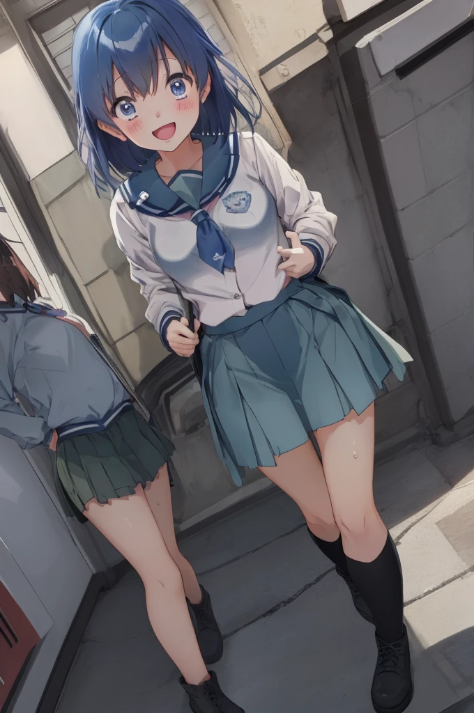 :D、School Anime Girl、青いskirt、Gray Hair、Pink Boots、City of night、In uniform、Open uniform、Wet clothes、skirt、Visible through clothing、bra,Camel Toe、(skirtリフト:1.5)、See-through panties,Small breasts、(Browsing Caution:1.2),Water Drop、Sparkling Water飛沫、Clean air、Splashing Water、Sparkling Water, distress