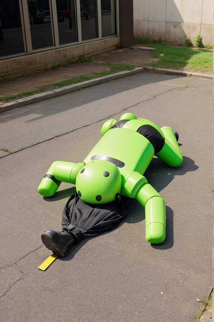 Android mascot fallen over