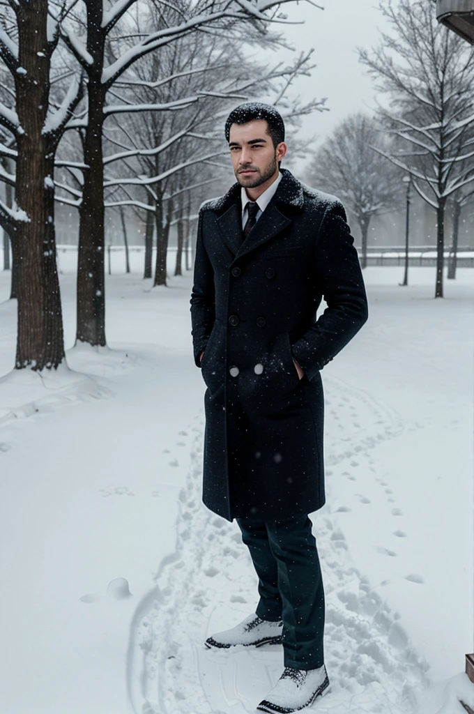 A Man In Snow Mysterious image
