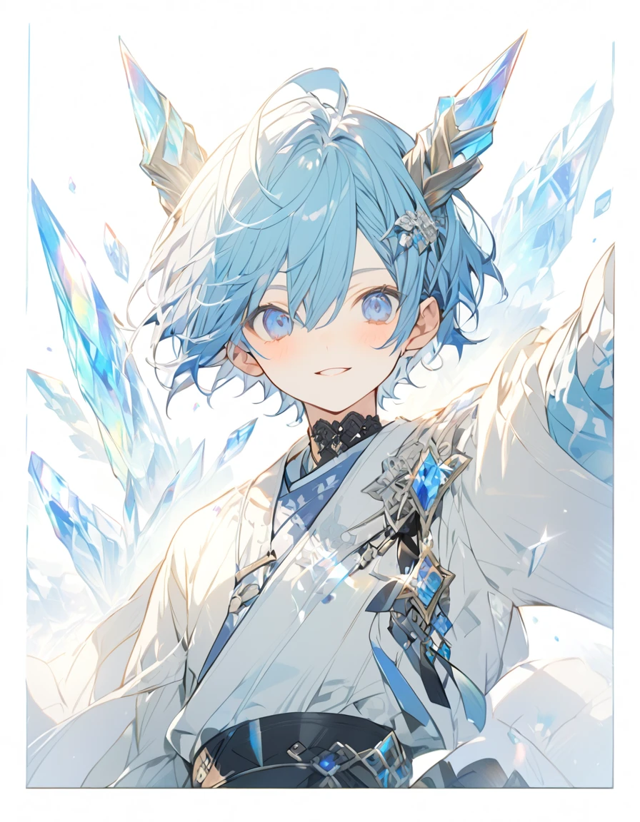 Crystal Horn Shining Crystal: The boy with the blue short hair
