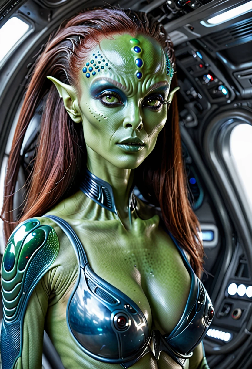 a realistic picture of a sexy alien woman