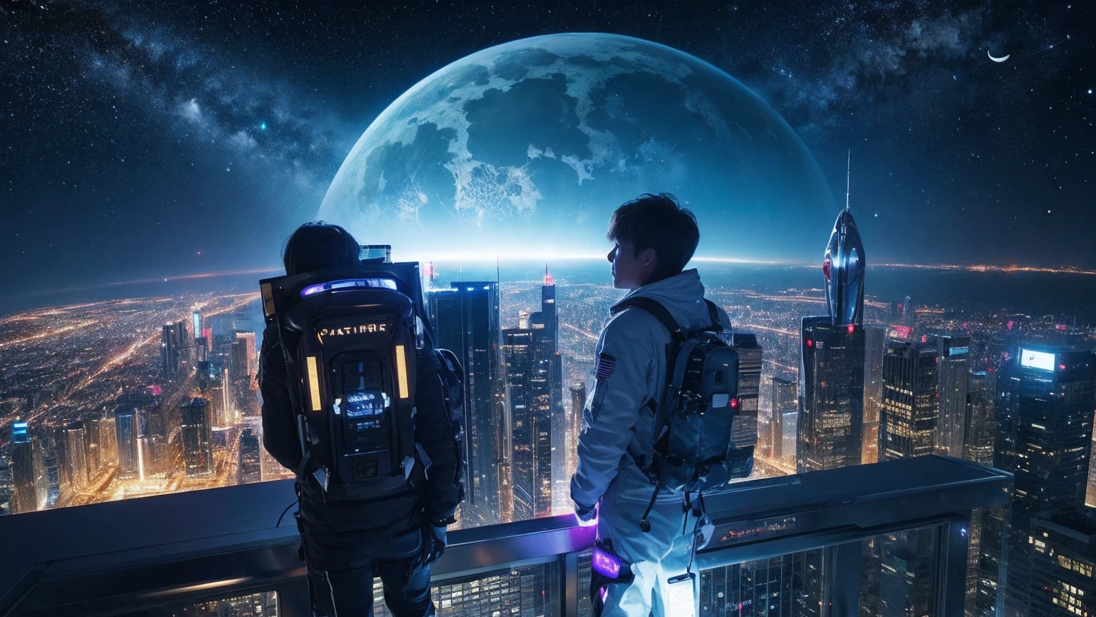Future、City、Spaceman、Unfamiliar、A lot of people、alien