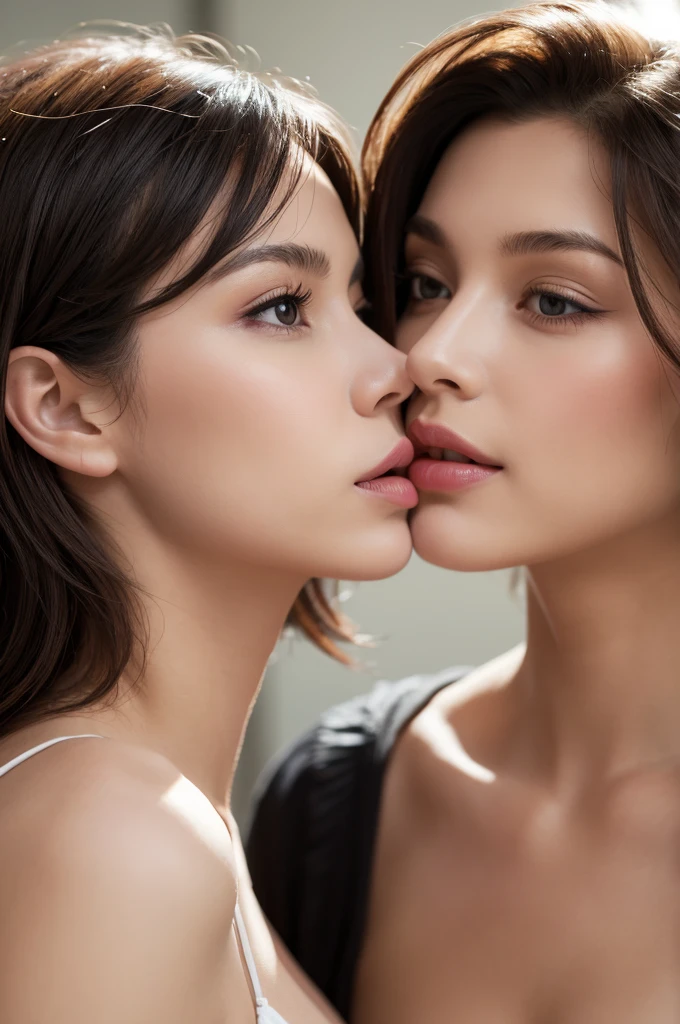 French kiss Lesbian beautiful girl Lori lips