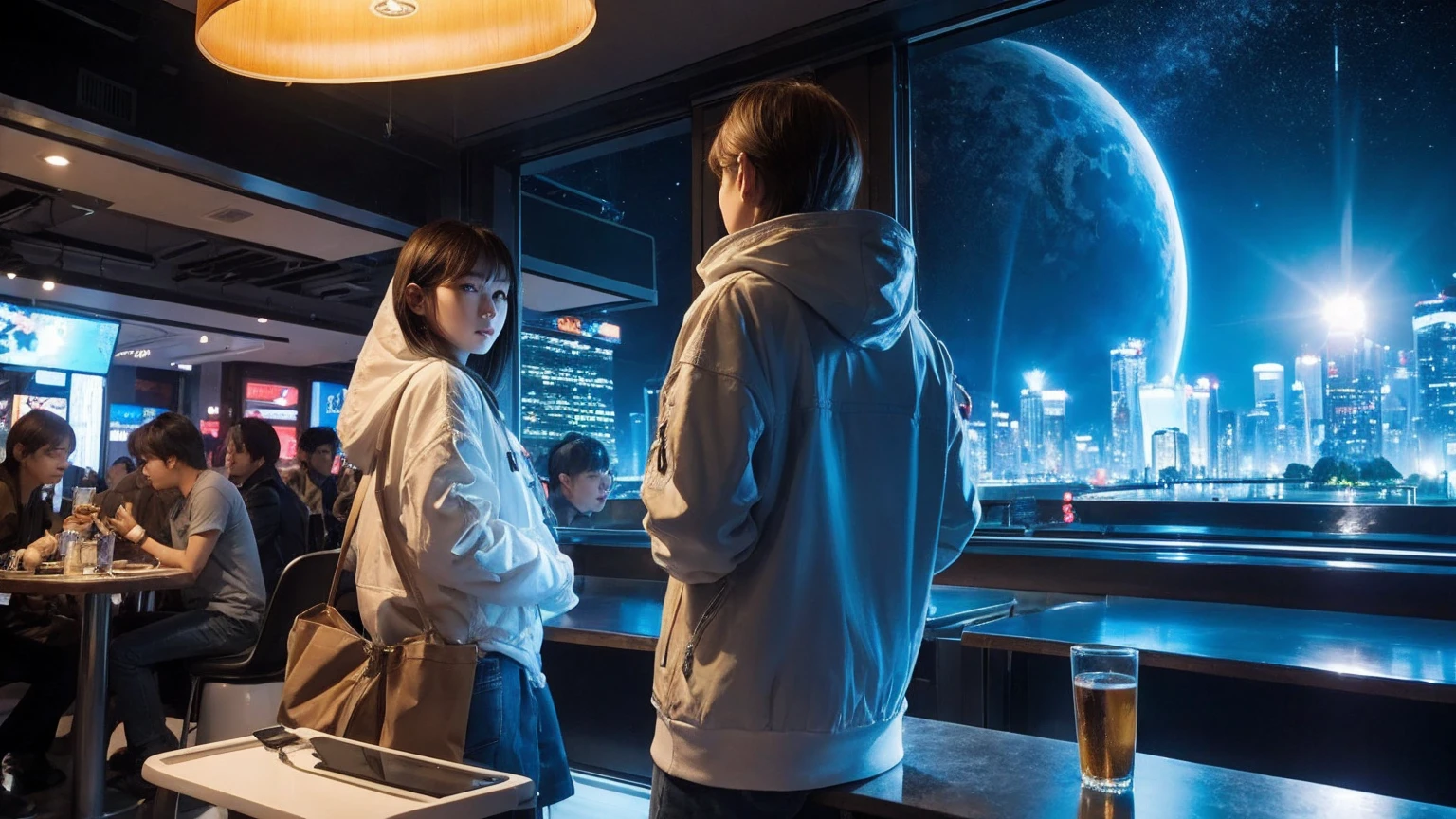 Future、City、Spaceman、Unfamiliar、A lot of people、alien、casual
