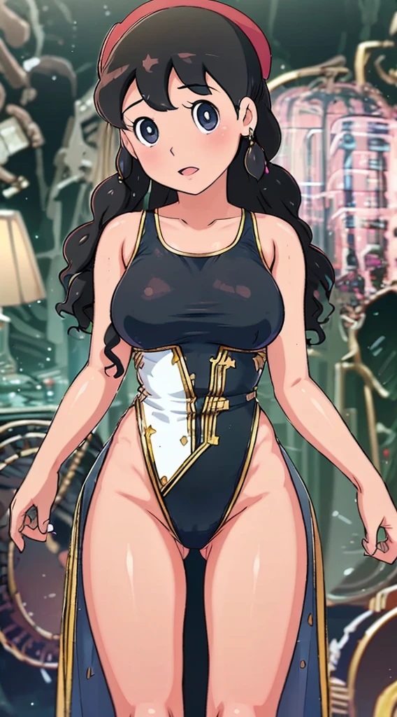 American girl of 18, video gamer, wearing translucent short T-shirt, black hair, ((blush: 0.8)), natural skin texture, 4K textures, highly detailed, insane details, faint colors , ((long wavy hair)), ((smile on face: 0.4)), (no panties: 0.2), ((looking directly at the camera)), ((tilted head: 0.8 )), ((large breasts:1)).