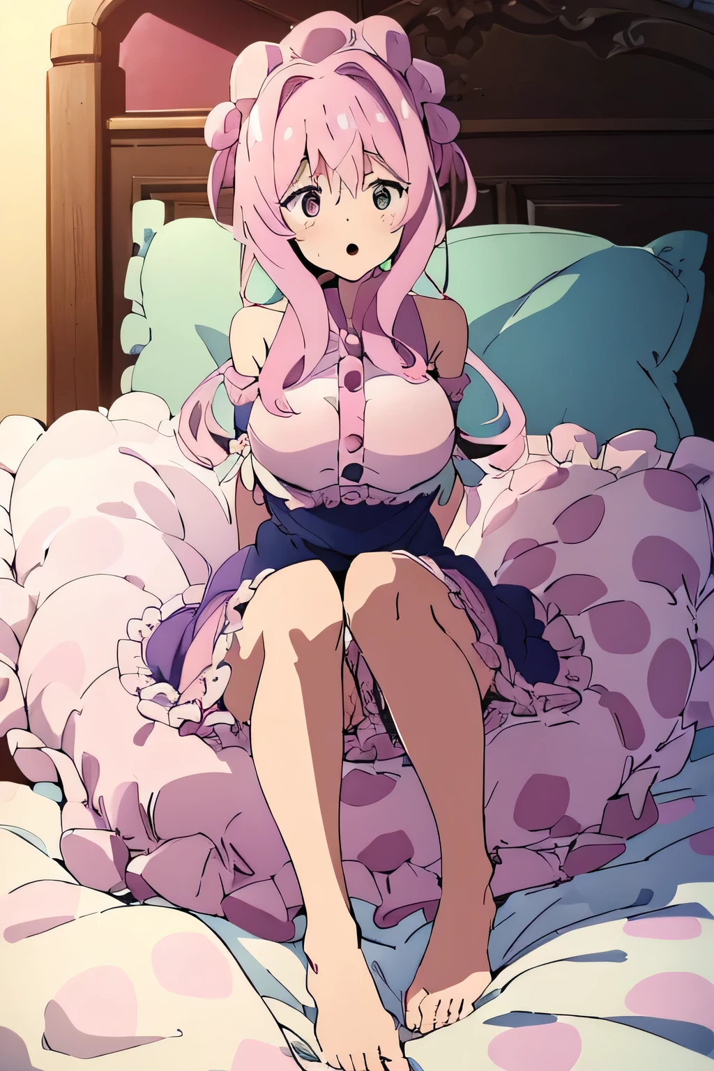 (best quality, masterpiece),mine , details), (Light and shadow oxtail , bed background, Cute girl posing on pillow ,Pillow,(piles of Pillow),Upholstered,((four poster bed)),Soft pillow quotation,Lots of Pillow,(Pillow),The love surrounding the protagonist,steam,Luxury Pillow),(luxury bed),(Gorgeous pattern pillow),luxurious pillow,(bedroom ),pillow humping,hump,open mouth,red eyes , kneeling,(Love around the protagonist),(Steaming hot),(pillow),Four poster bed,Canopy bed,Lots of pillow heads,princess bed , long hair , frilled pillow , ((pink polka dot pillow)) , big pillow