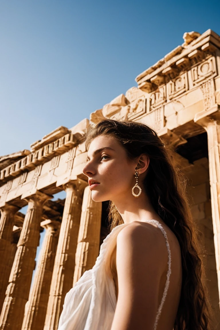 (realistic, best quality, highly detailed), (best angle shot), (natural lighting, detailed shadow),
photo of Maria, 19-year-old girl model, muscular slender, (long messy hair), natural skin textures, relaxing expression,
wearing a white Coco Chanel summer dress and earrings, a black background with a white light, Cecile Walton, a marble sculpture, light and space
Athen Parthenon structure, light and space, Michelangelo marble sculpture, Ancient Greek scenario