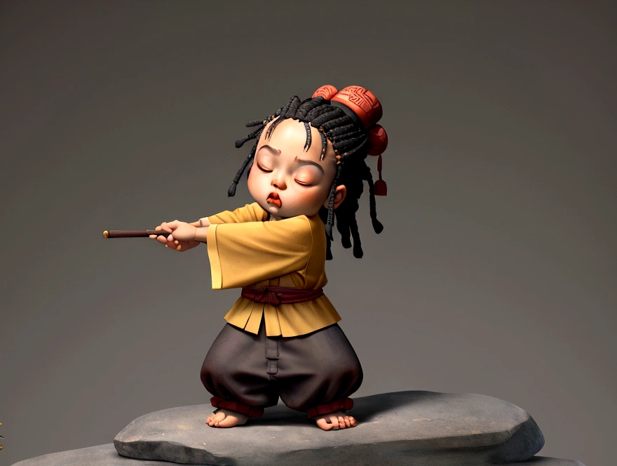 A little boy，standingn，dreads，startled，Ancient Chinese style，art stations, ...............CGI_Animate