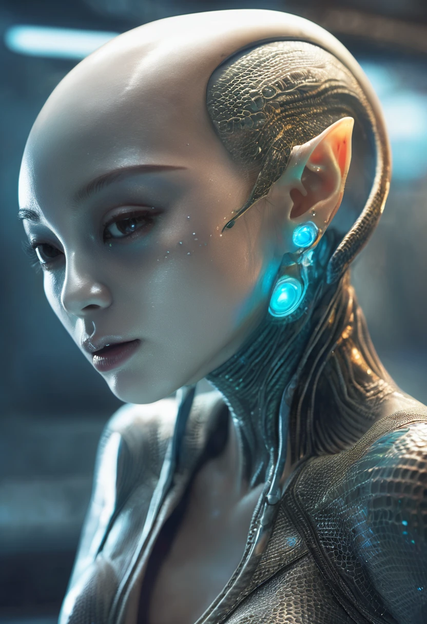 a realistic picture of a beautiful sexy alien woman