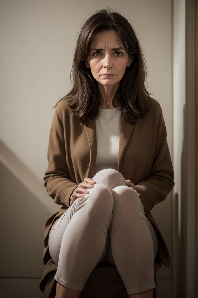 55-year-old light brunette woman with depressive disorders