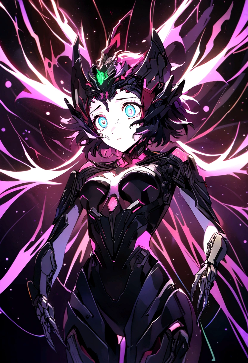 Fallen Angel of Space, Bright and clear eyes, Biomechanics, strange, scared, nightmare, Very bright color, Particles of light, In bright light, Musif, Wallpaper Art, UHD wallpaper