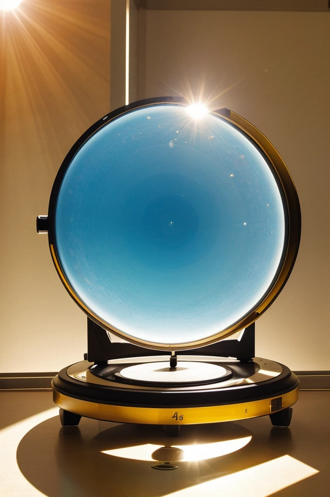 A convex lens is placed on a stand facing the sun. And on the other side its image is obtained on the paper, so the focal length is found by mapping the distance of the paper from the lens using a scale.