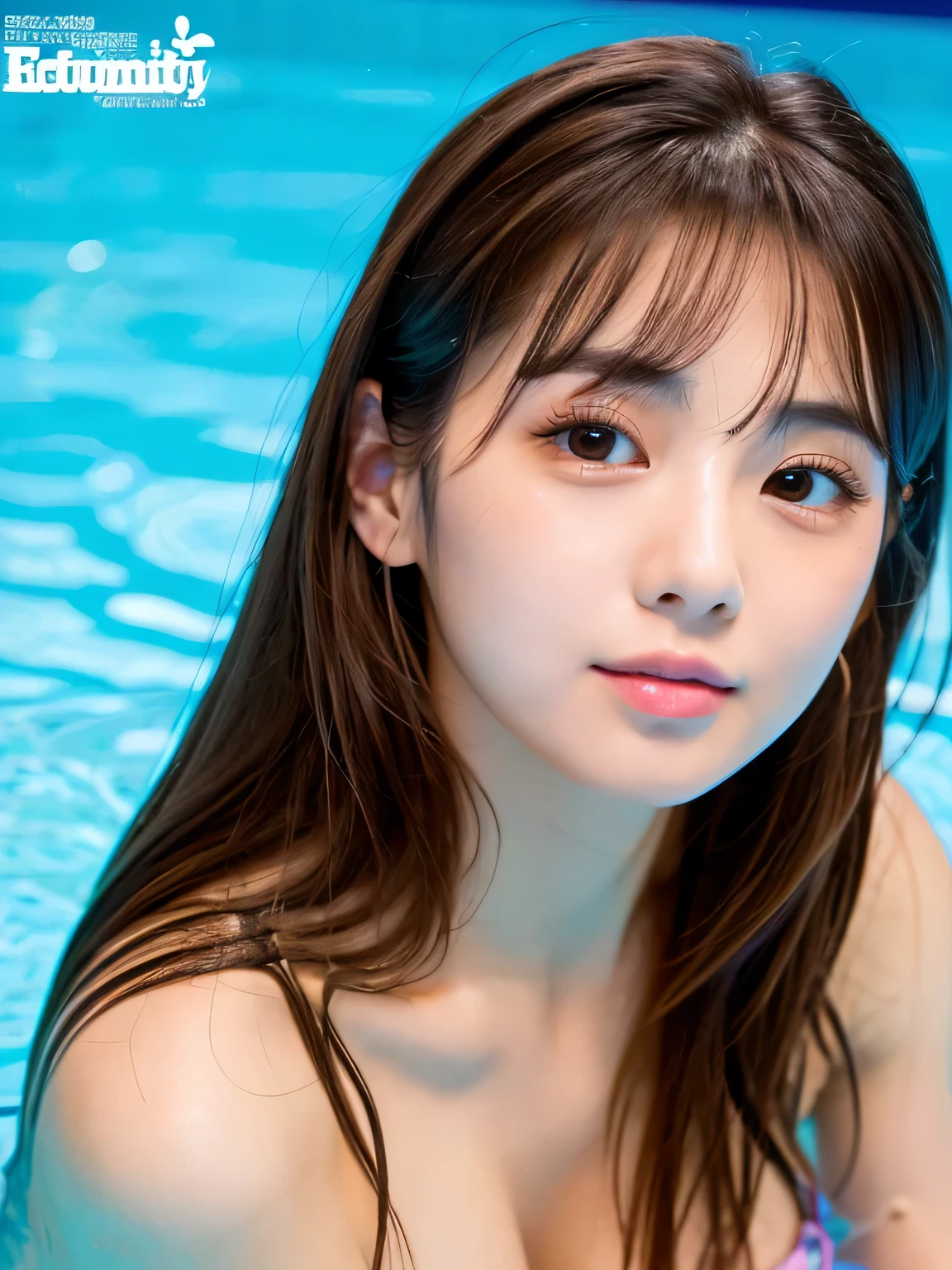 highest quality, masterpiece, Ultra-high resolution, (Realistic:1.4), RAW Photos, Completely naked, The most famous Japanese idols have a great time at the night pool,, (Variety of faces, Very cute face, Very beautiful face, Very childish face, Very sexy face), They all have such beautiful big eyes, very beautiful colorful hair, All the skins are very beautiful, Very beautiful long eyelashes, Very beautiful lips,