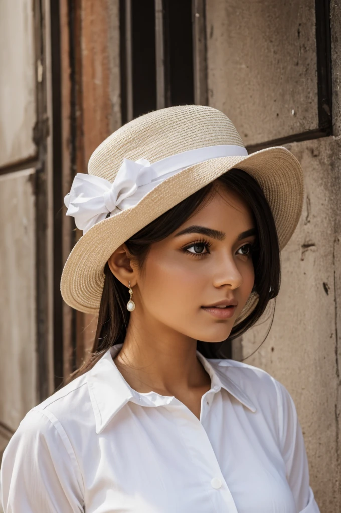 Beautiful girl in white dress