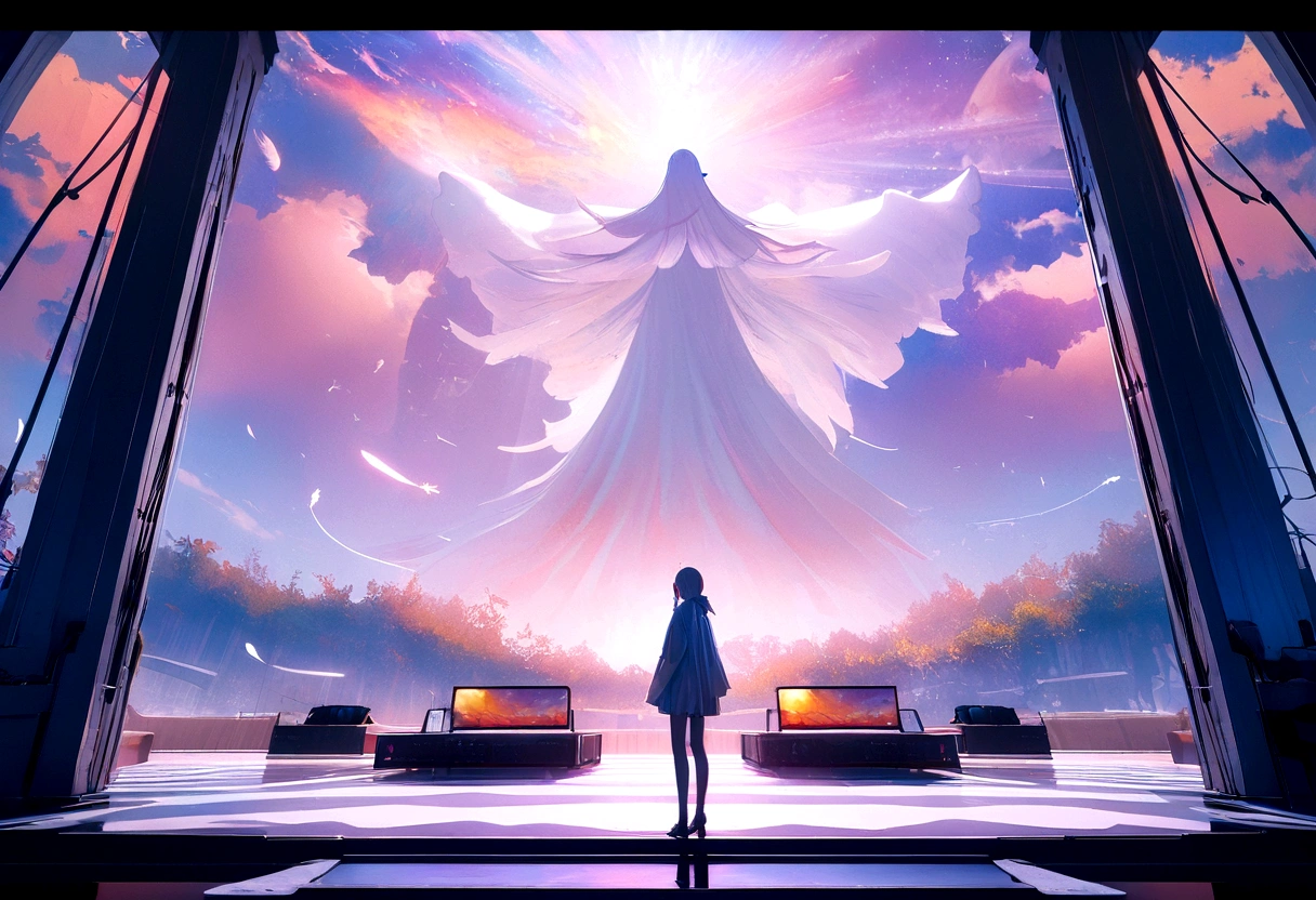 It flies very easily, holy,White Elf, Long ears,White feathers on the back,Shining brightly, The whole body is in the frame, Against the backdrop of a colorful sky, RAW Photos, Surreal, remote, Product View, Art Station Trends,超high quality, Digital Art, Delicate and delicate, 4K, Soft lighting, dream-like, ether, Unreal Engine Rendering, 8K Ultra HD, High resolution, high quality, Super detailed, Film Grain.