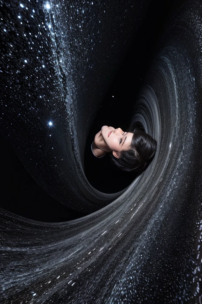 sucked into a black hole