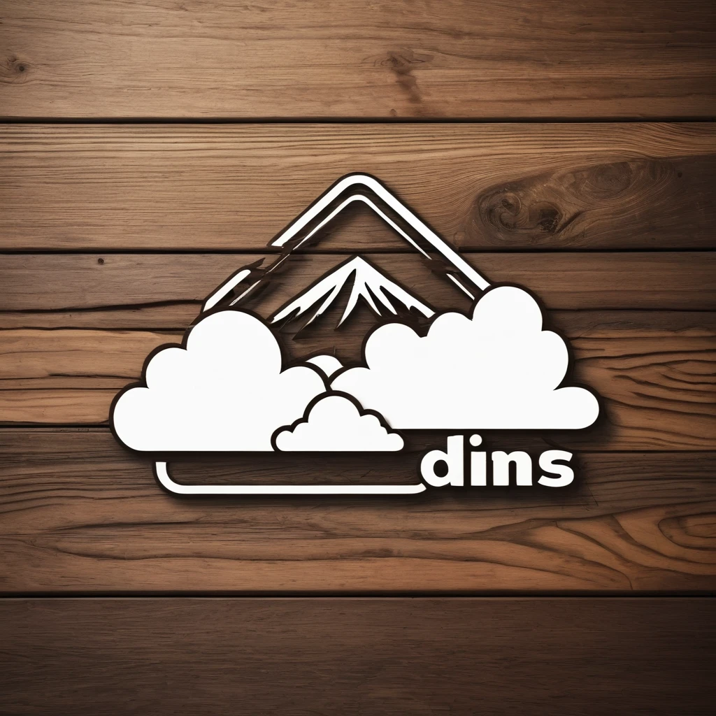 logo Dims, Wood background, forests, clouds,