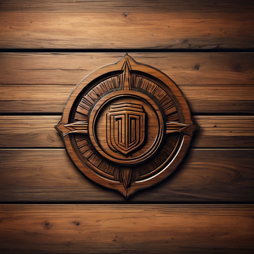 logo Dims, Wood background,