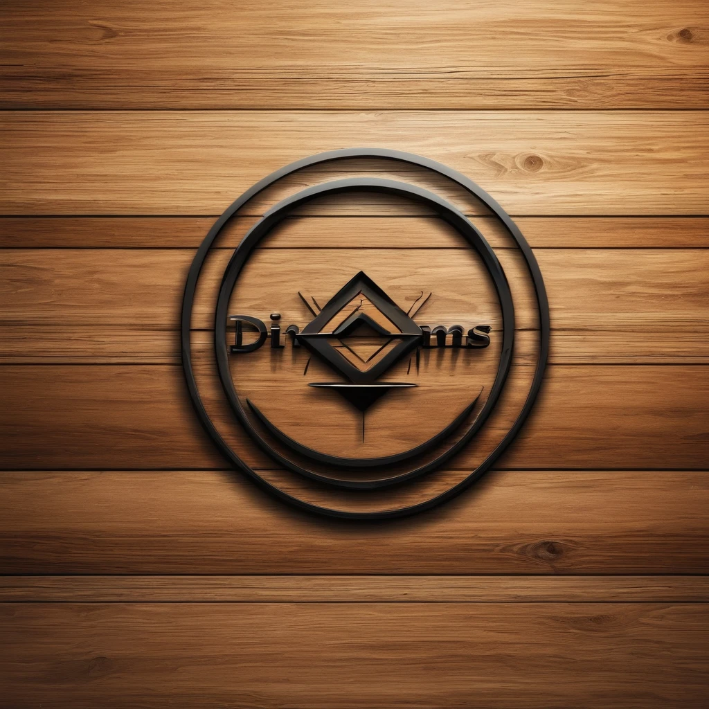 logo Dims, Wood background,