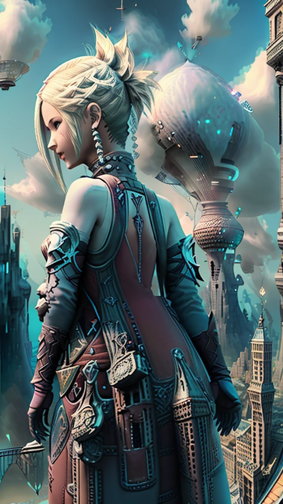  Final Fantasy world. beautiful. City.people 
