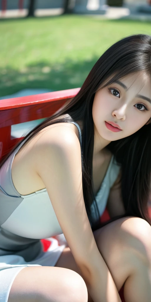 Leila、sexy&Cute Women、20-year-old、(Russian and Japan mixed women:1.3), Thick upper lip、Big grey eyes、Black medium-long hair、alone, Very detailed, beautiful, masterpiece, 最high quality, original, masterpiece, Ultra HD Photos, 最high quality, Ultra-high resolution, Realistic realism, sunlight, Angle up to the knee, Detailed face,, milky, Very detailed肌, Realistic skin detail,, 8K Ultra HD, Digital SLR, high quality, Film Grain, Fair skin, Photographic realism,