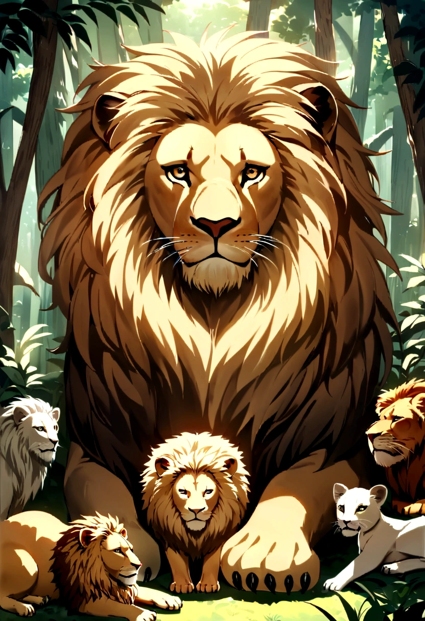 Once upon a time, there was a lion living in a jungle. He was the king of the jungle, and all the animals were afraid of him. One day, the lion announced that he would eat one animal every day so that he wouldn't have to hunt. The animals were terrified but had no choice but to obey.
