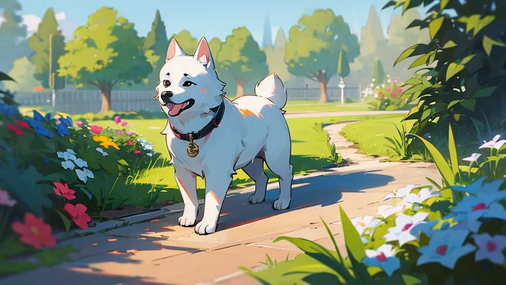 dog,One animal,garden,stroll