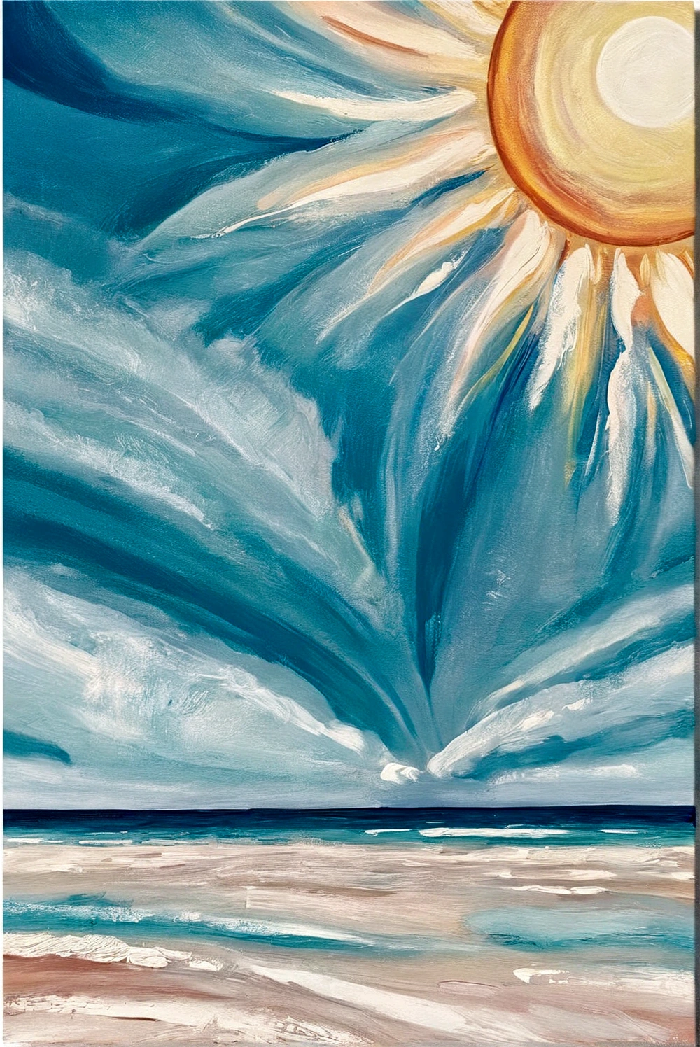 Sun Salt and Sea Aura Posters Coastal Canvas Wall Art Minimalist Beach Prints Trendy Ocean Beachy Colorful Abstract Aura Mind Body Soul Aesthetic Decor Bedroom