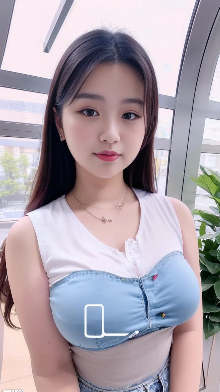 ((best quality)), ((masterpiece)), (detailed), perfect face, araffe woman in a long dark-blue shirt and blue denim skirt walking down a street, thicc, wavy short hair , she has a jiggly fat round belly, bbwchan, wearing tight simple clothes, skinny waist and thick hips, widest hips, her belly is fat and round, soft curvy shape, hyperrealistic full figure, wearing a cute top, wide hips, wearing 10 bracelet , wearing huge diamond necklace