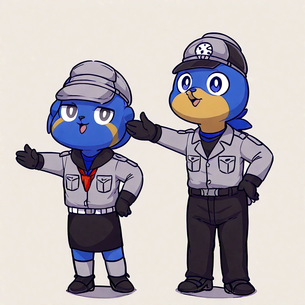 Cassowary mascot, use police suit
