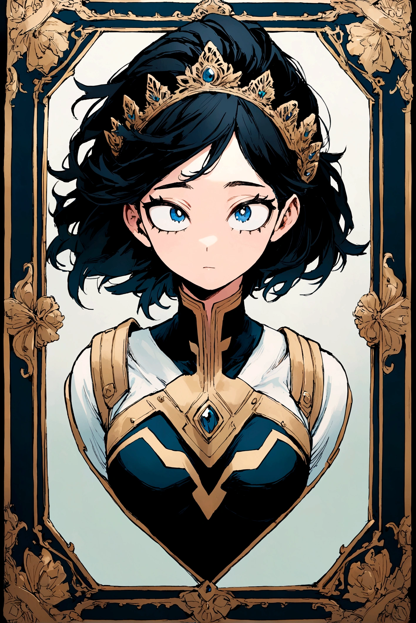 My hero academia, girl with short black hair and blue eyes, thin frame