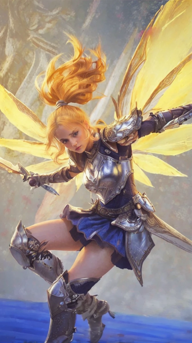 (8K, best quality:1.2), (masterpiece:1.37), (photo, photorealistic:1.37), (ultrahigh-res), full body, walking pose, shot from front, slow motion, female paladin wearing the full body, (light silver armour:1.2),(ornately decorated armor), (insanely detailed, bloom:1.5), (highest quality, Alessandro Casagrande, Greg Rutkowski, Sally Mann, concept art, 4k), (analog:1.2), (high sharpness), (detailed pupils:1.1), detailed face and eyes, Masterpiece, best quality, (highly detailed photo:1.1), (long blonde Hair, ponytail,ecstatic:1.1), (young woman:1.1), sharp, (perfect body:1.1), realistic, real shadow, 3d, (temple background:1.2), (by Michelangelo), photographed by Canan EOS R6, 135mm, 1/1250s, f/2.8, ISO 400