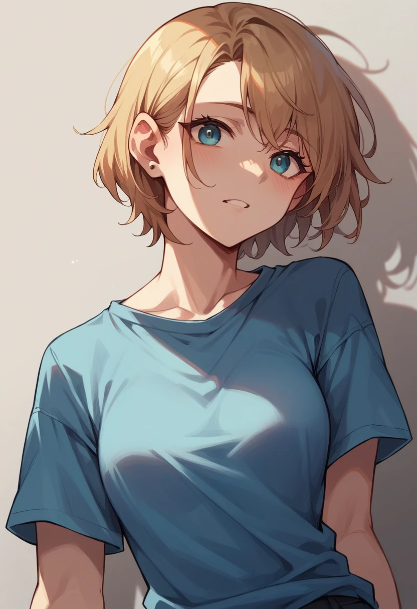 Girl wearing blue shirt