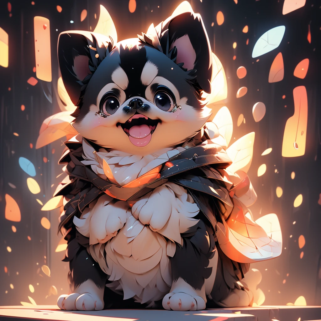 In the city、1 Pug puppy、(((Round black fur on forehead:1.3)))、(((Tears:1.8)))