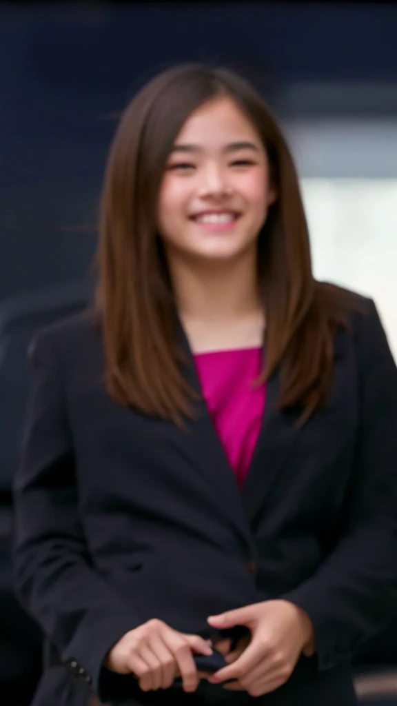 (solo,1girl), RAW, (Masterpiece:1.1), a stunning (close-up shot) portrait of a beautiful teenage young woman, long dark hair. looking at viewer, alluring expression, naughty face, cute smile, (visible teeth:0.5), visible pores, aegyo sal, eyelashes, blush. realistic, lifelike, hyperrealism, highly detailed, absurdres, 8K UHD, soft focus, soft lighting, f1.4, Fujifilm XT3,  