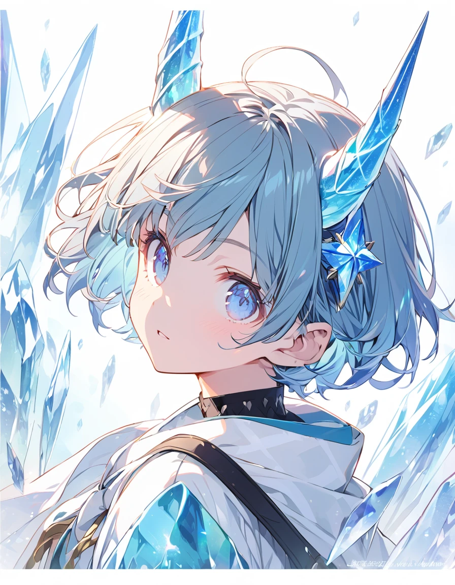 Crystal Horn　Shining Crystal Light Blue Hair((Ultra short hair))juvenile