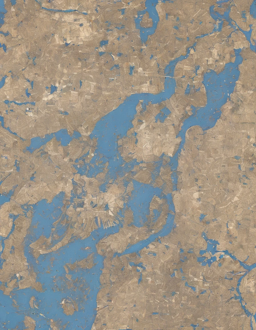 aerial flat map of USA