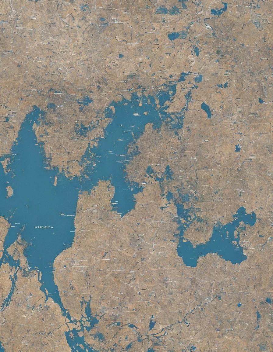 aerial flat map of USA