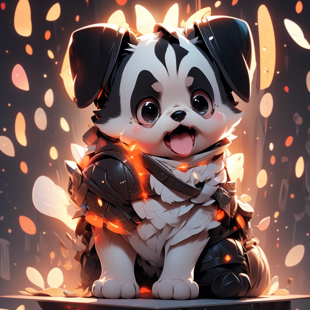 In the city、1 Pug puppy、(((Round black fur on forehead:1.3)))、(((Tears:3.0)))