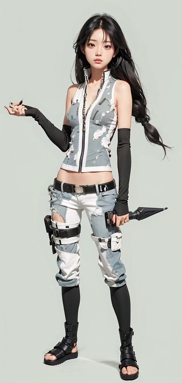 1girl, kin tsuchi, black hair, realistic