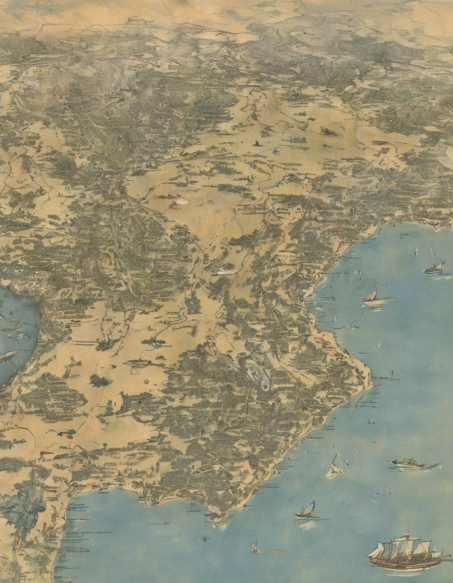 aerial old caribean map