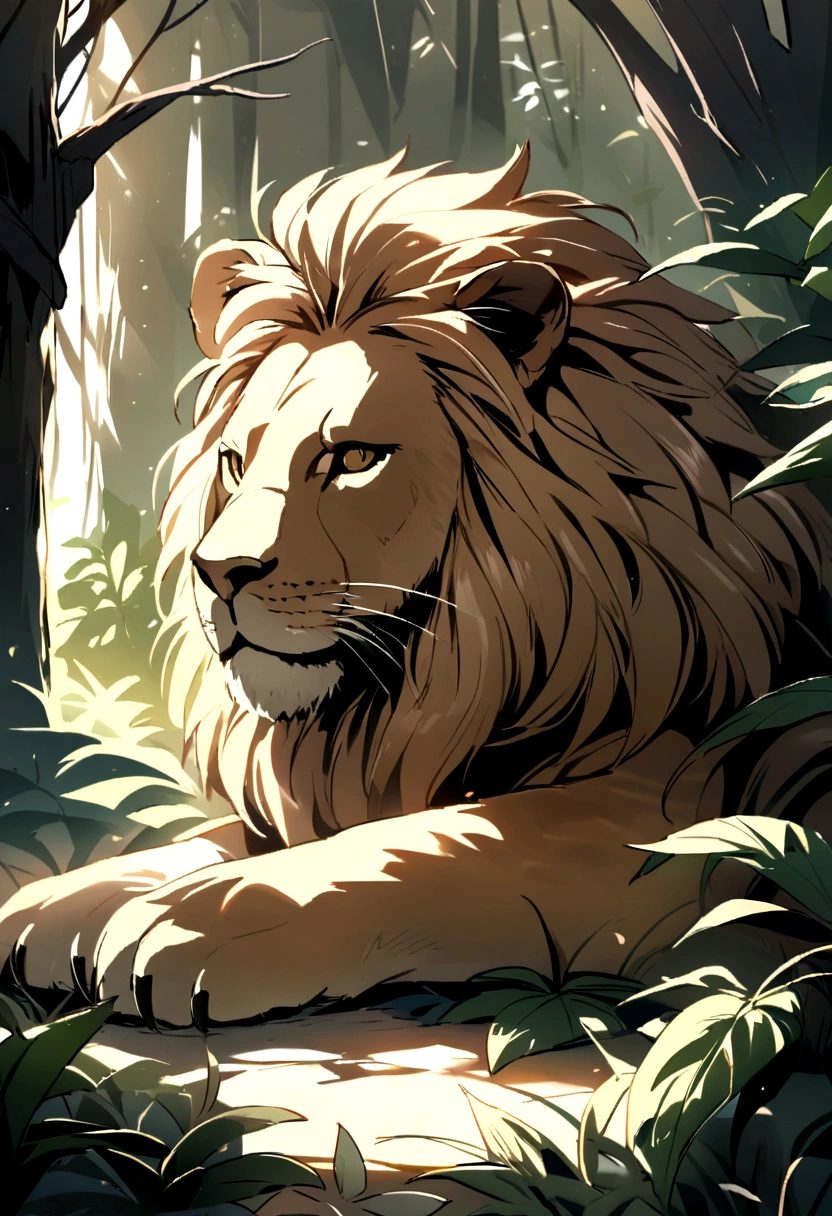 Once upon a time, there was a lion living in a jungle.