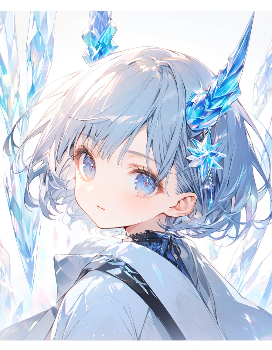 Crystal Horn　Shining Crystal Light Blue Hair((Very short hair/extra short))juvenile

