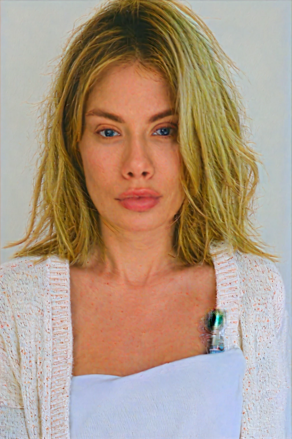 headshot, a woman in a white cardigan, soft colors, masterpiece, high quality, (high detailed skin:1.1)
87j3n
